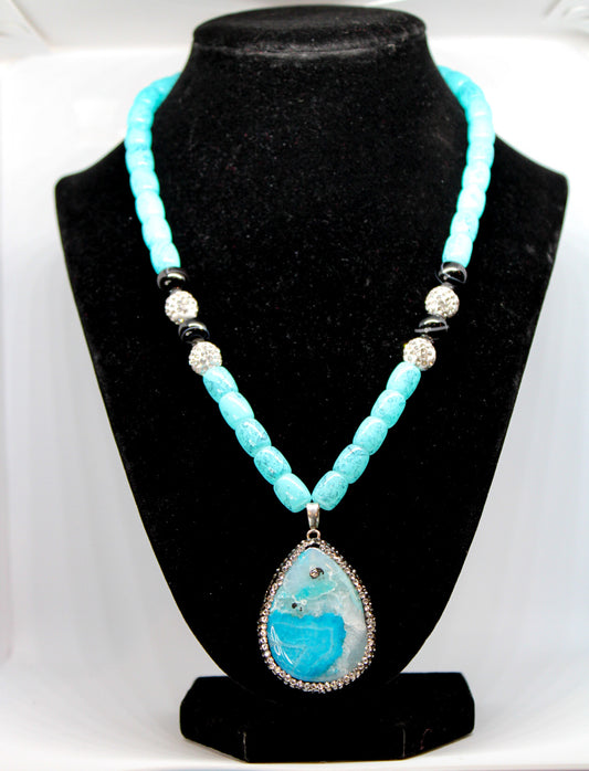 Turquoise and Black Necklace